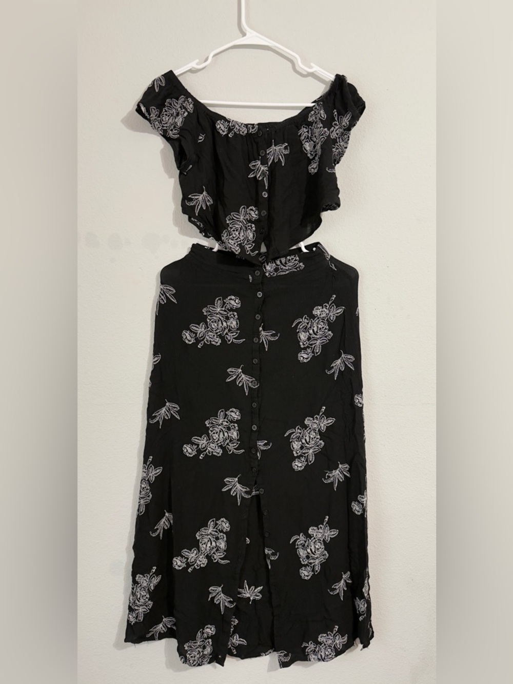 Full Tilt Black Floral Two-Piece Skirt Set